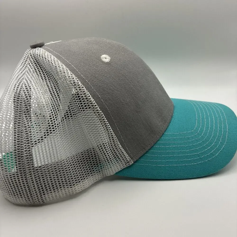 Ariat Turquoise and Gray Native American Mesh Back Snap Back Hat Cap